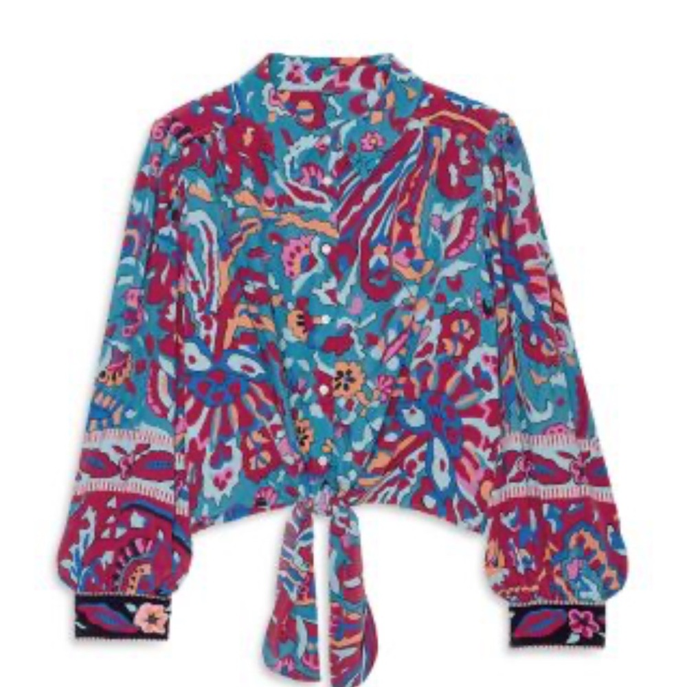 Ba&Sh Bash Multicolor Patterned Cropped Top Blous… - image 1